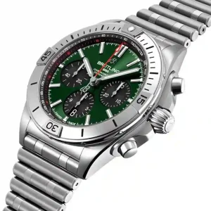 Green dial of the watch