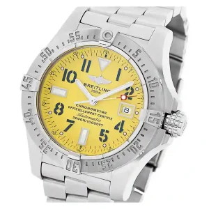 yellow dial of the watch