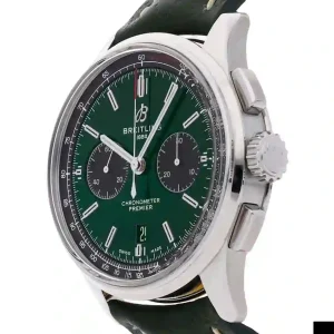 green dial of the watch