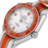 orange bezel of the Seamaster Planet Ocean Replica