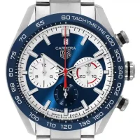 blue and stick dial of the TAG Heuer Carrera Steel Blue Replica