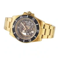 Yellow gold case of the Rolex Oyster Skeleton Gold 114200 Replica