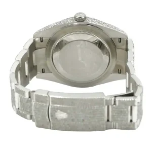 Rear view of the watch, including its bracelet