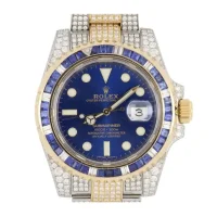 Diamond case of the Rolex Submariner Blue Dial 18038 Replica