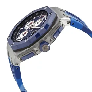 blue dial of the watch