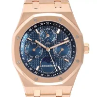 blue dial of the AP Rose Gold Blue Dial Replica