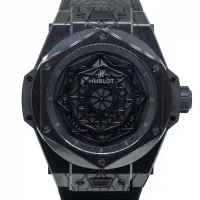 Black and transparent dial of the Hublot All Black Replica