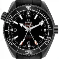 black stick and numeral dial of the Omega Deep Black Replica