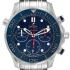 blue and dot dial of the Omega 300m Chronograph Replica