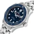 blue bezel of the Omega Seamaster 300m Steel Replica