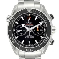 black and stick dial of the Omega Planet Ocean Steel Replica