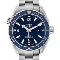 blue stick and numerals dial of the Omega Seamaster Coaxial Replica