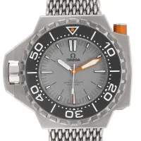 grey and stick dial of the Omega Ploprof Replica