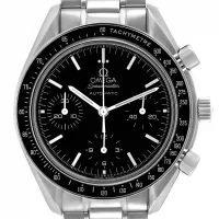 black and stick dial of the Omega Speedmaster Reduced Replica