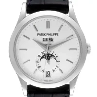 White and stick dial of the Patek Leather 5396G-011 Replica