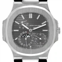 grey dial of the Patek Philippe Nautilus Moon Phase Replica