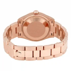 Rose gold case of the watch