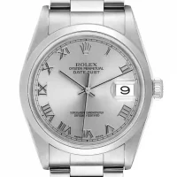 grey and roman numerals dial of the Rolex Perpetual 116200 Replica