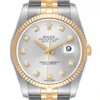 Silver Diamond Rolex Grey Dial and Gem of the