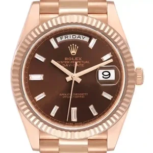 brown dial of the watch