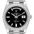 black and stick dial of the Rolex DayDate Black Diamond Replica