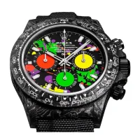 mix color dial and black bezel of the Rolex Daytona Carbon Replica