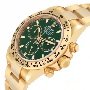 green dial of the watch