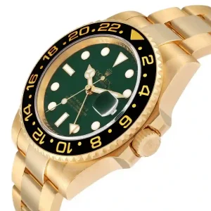 green dial of the watch