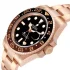 black and brown bezel of the Rolex Gmt Rose Gold Replica