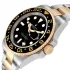 black bezel close view of the Rolex Gmt Two Tone Replica