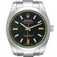 black and stick dial of the Rolex Milgauss Black Replica