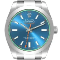 blue and stick dial of the Rolex Milgauss Blue Replica