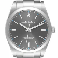 Grey and stick dial of the Rolex Perpetual 114300 Replica