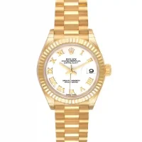 white and roman numerals dial of the Rolex Oyster Datejust Replica