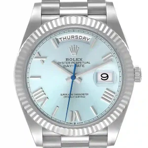 Ice blue dial of the watch