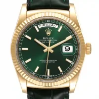 Green and stick dial of the Rolex Daydate Green Replica