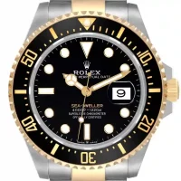 black and stick dot dial of the Rolex Sea-Dweller Two Tone Replica