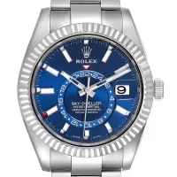 blue and stick dial of the Rolex Sky-Dweller Blue Replica