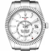 White and stick dial of the Rolex Sky-Dweller White Dial 326934 Replica