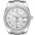 white and roman numerals dial of the Rolex Sky-Dweller White Dial Replica