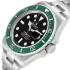 close stainless steel case view of the Rolex Kermit Replica