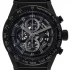 skeleton and stick dial of the Tag Heuer Carrera Full Black Replica