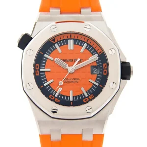 Orange dial of the watch