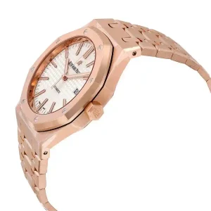 Rose gold case of the watch