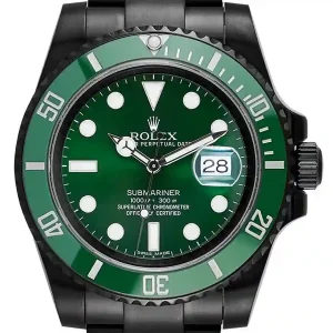 Green dial of the watch