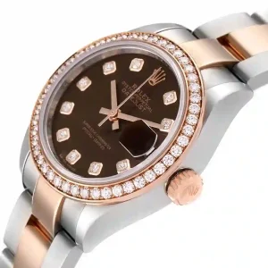 Gem-set bezel of the watch