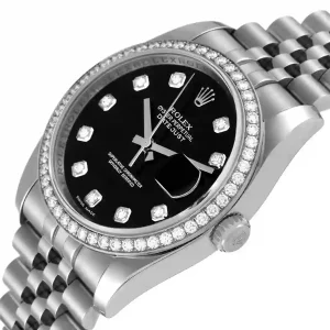 diamond bezel of the watch