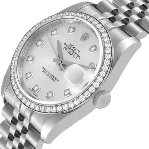 Gem-set bezel of the watch