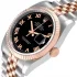 Rose gold bezel of the Rolex Datejust Black Roman Replica