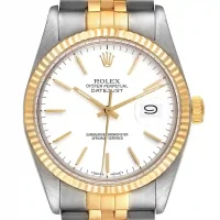 White dial of the Rolex Datejust Stainless Steel Replica